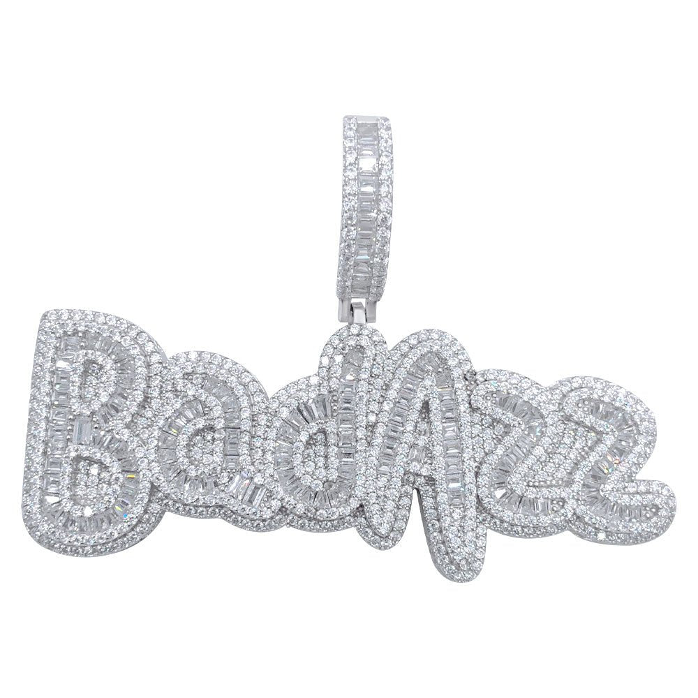 .925 Silver BadAzz Baguette VVS CZ Iced Out Pendant