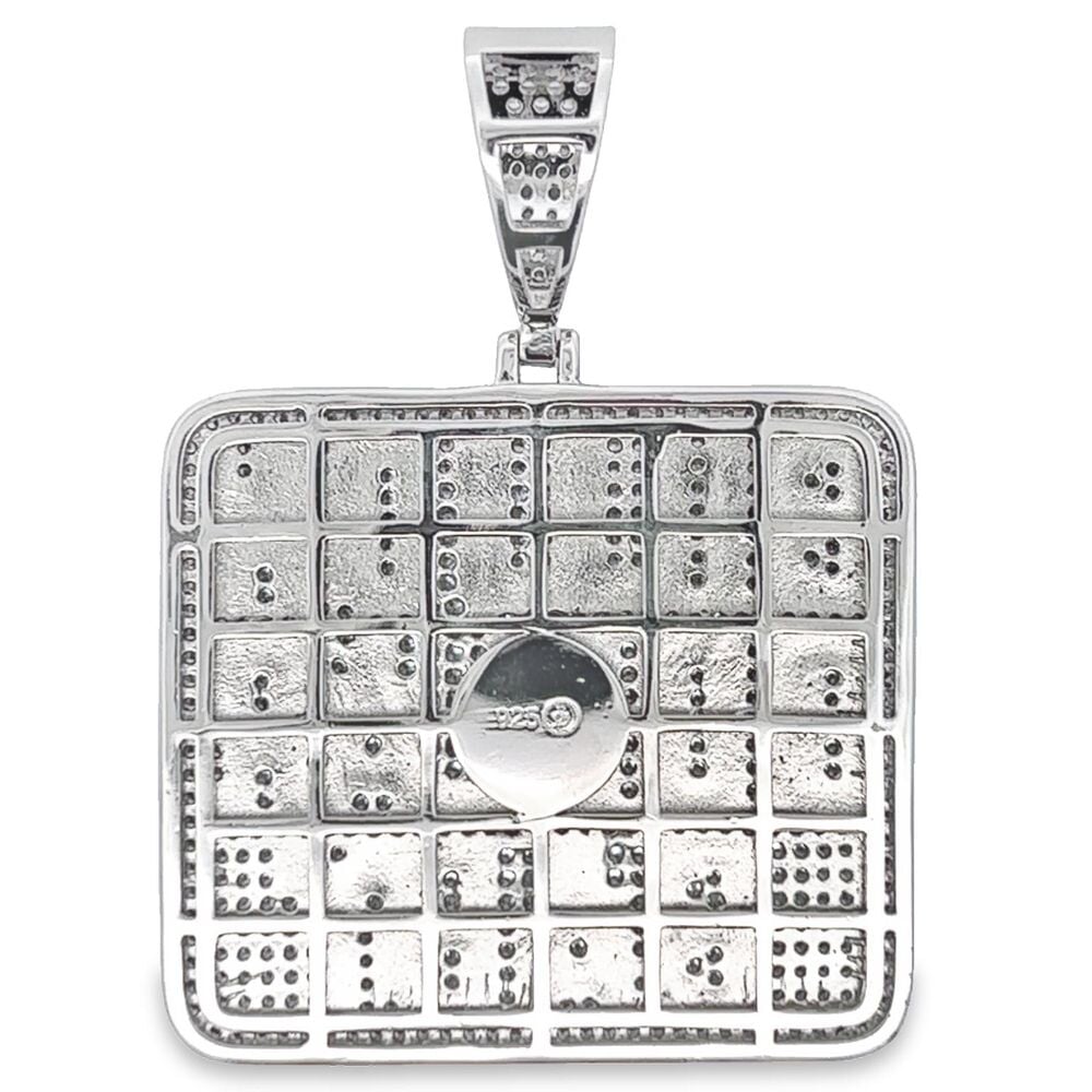 .925 Silver Billion Dollar Baby CZ Iced Out Pendant