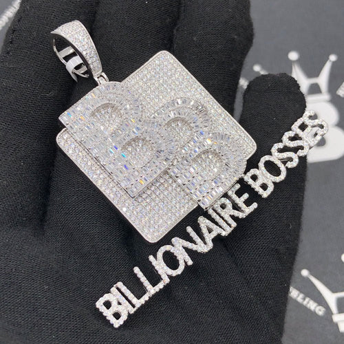 .925 Silver Billionaire Bosses Baguette VVS CZ Iced Out Pendant