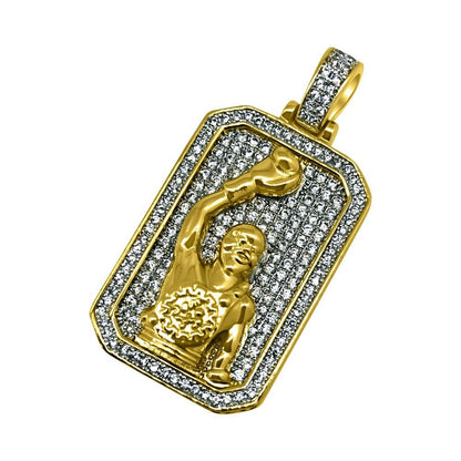 .925 Silver Boxing Champion CZ Bling Bling Pendant