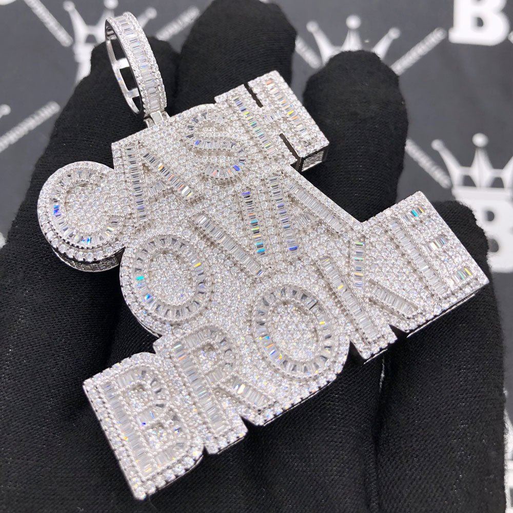.925 Silver CASH OVA BROKE VVS CZ Iced Out Pendant