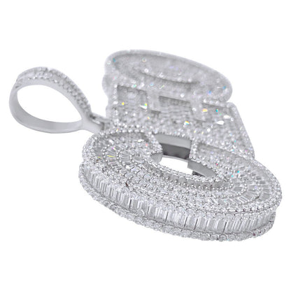 .925 Silver CEO 3D Baguette VVS CZ Iced Out Pendant