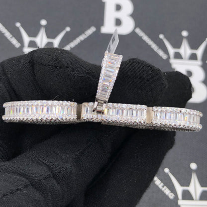 .925 Silver CEO 3D Baguette VVS CZ Iced Out Pendant