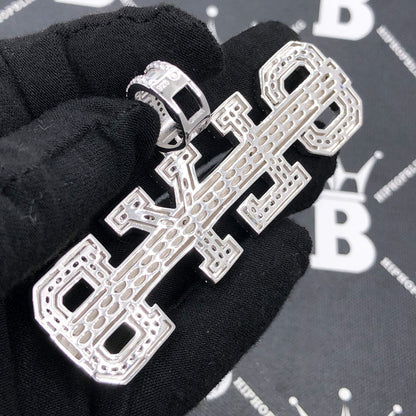 .925 Silver GLYB Grind Like Ya Broke Baguette CZ Iced Out Pendant