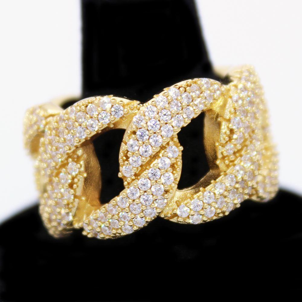 .925 Silver Miami Cuban CZ Hip Hop Bling Ring
