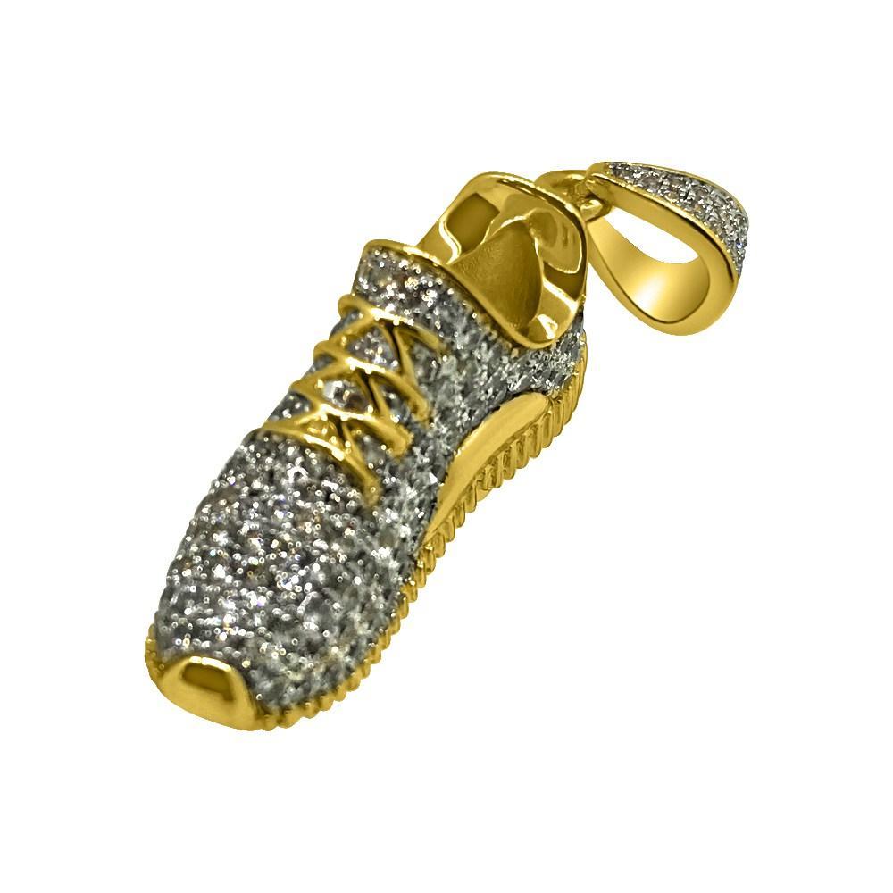 .925 Silver Mini 3D Shoe CZ Bling Bling Pendant