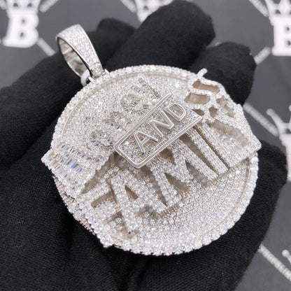 .925 Silver Money and Family $$$ VVS CZ Iced Out Pendant