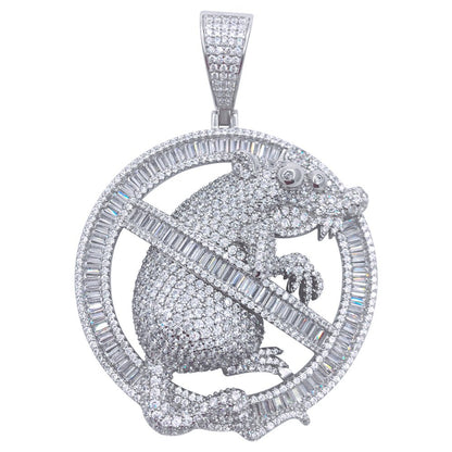.925 Silver No Rats VVS CZ Iced Out Pendant