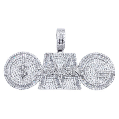 .925 Silver OMG On My Grind VVS CZ Iced Out Pendant