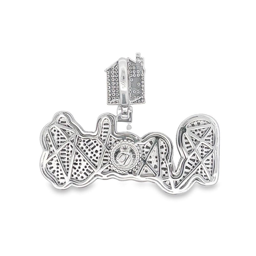.925 Silver RACK$ Baguette CZ Iced Out Pendant