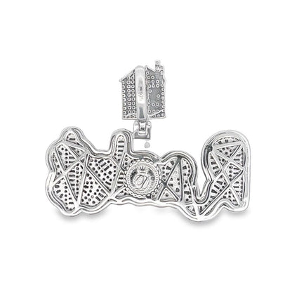 .925 Silver RACK$ Baguette CZ Iced Out Pendant