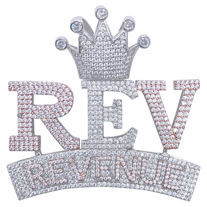 .925 Silver REV Revenue VVS CZ Iced Out Pendant