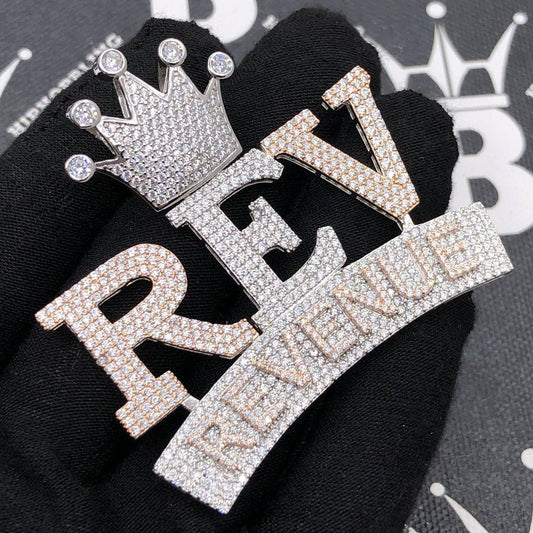 .925 Silver REV Revenue VVS CZ Iced Out Pendant