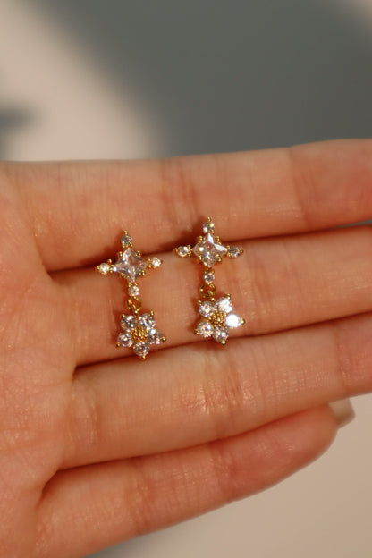 18K Real Gold Plated Starlight Bloom Earrings