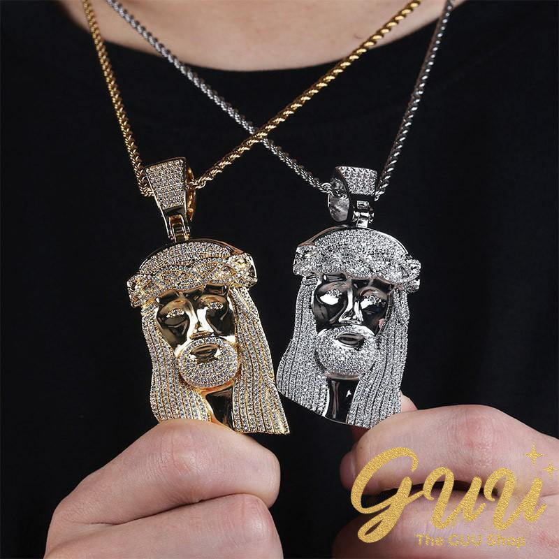 18K Gold-Plated AAA CZ Retro Jesus Pendant