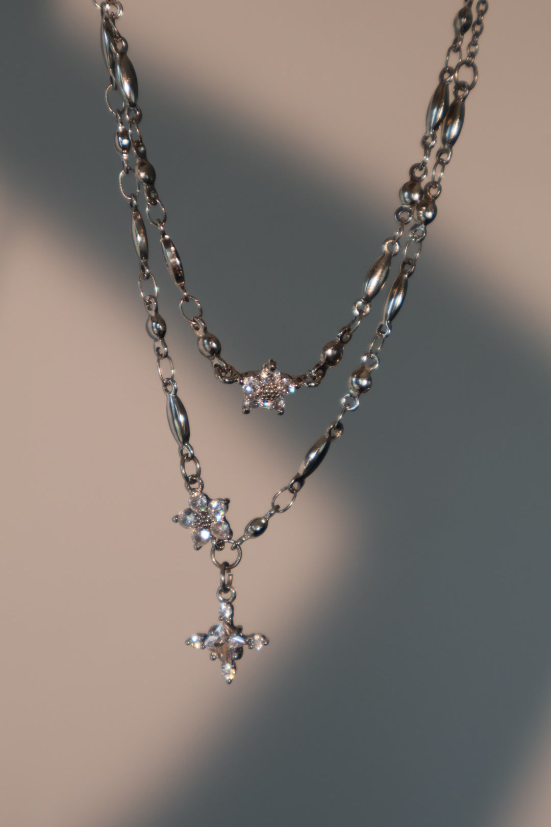 Palladium White Gold Plated Starlight Bloom Necklace