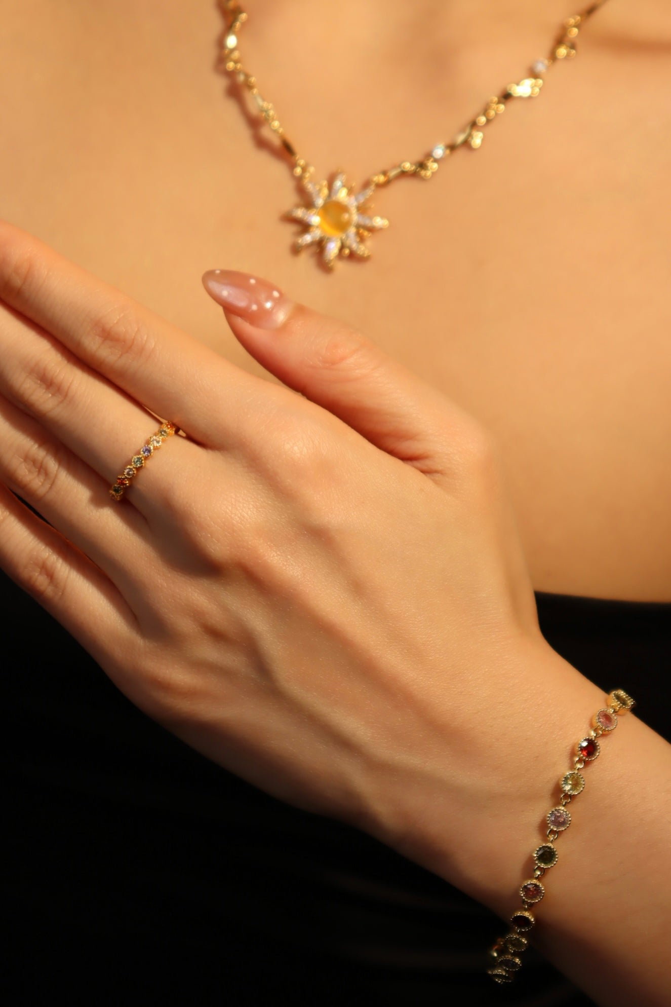 18K Gold Vermeil Multi Color Ring