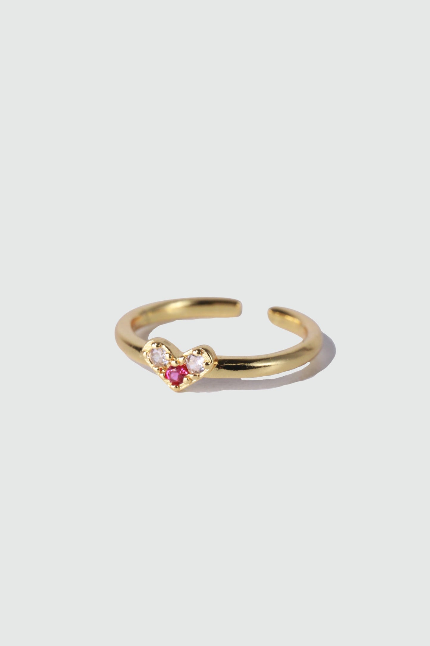 20K Gold Plated Red Heart Ring