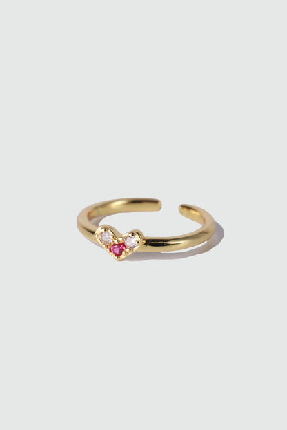 20K Gold Plated Red Heart Ring