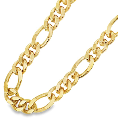 9mm Figaro Gold Plated Hip Hop Chain Necklace - 24 Inch