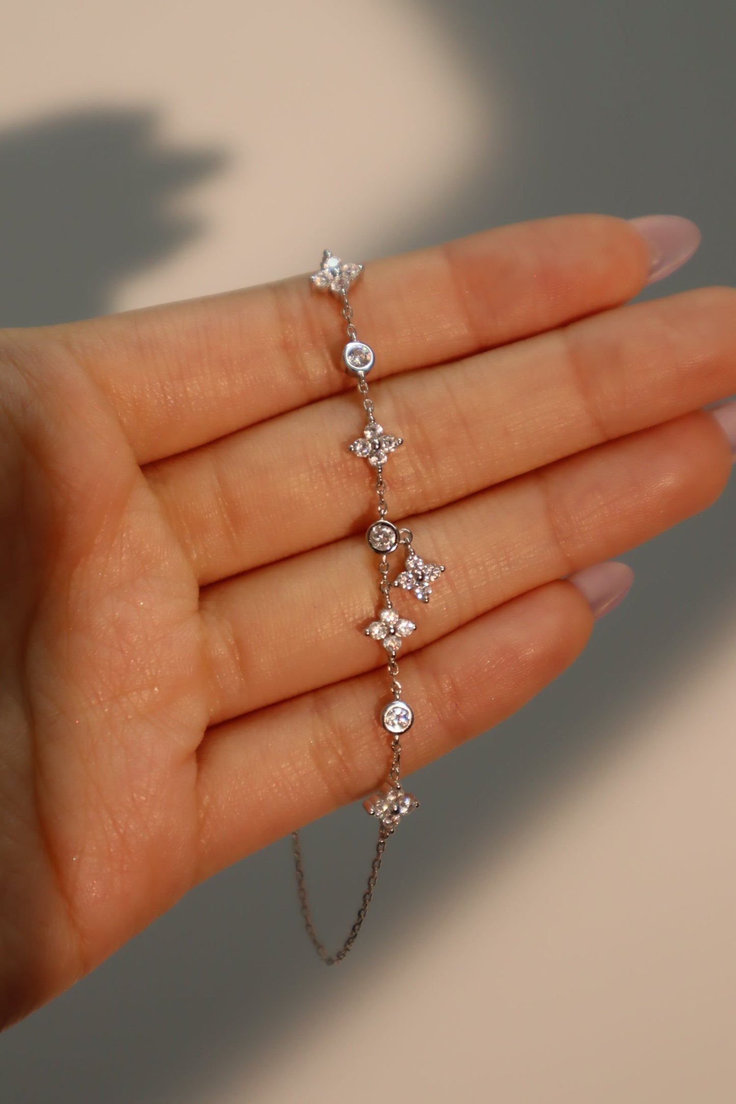 925 Sterling Silver Multi Starlight Petal Bracelet