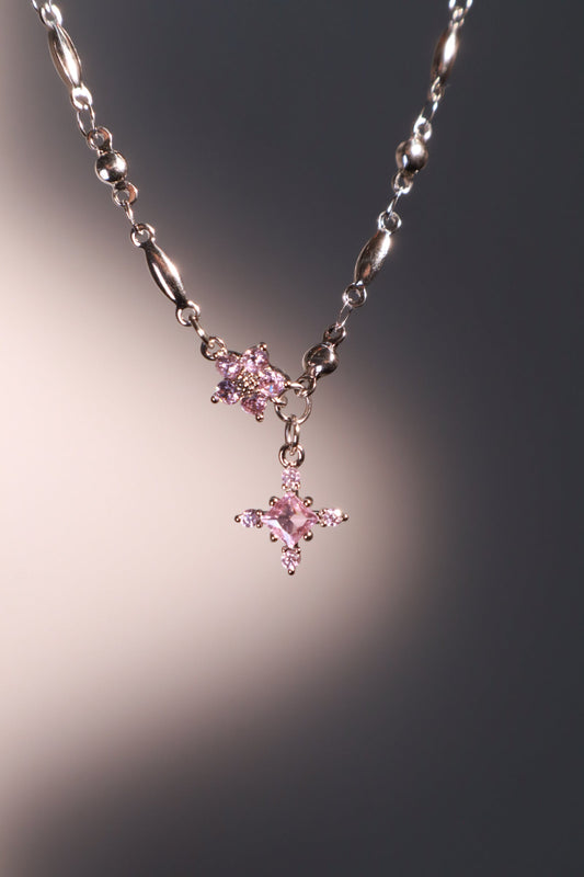 Palladium White Gold Plated Tourmaline Starlight Cross Necklace