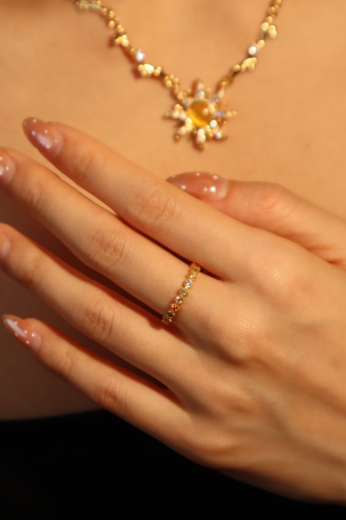 18K Gold Vermeil Multi Color Ring