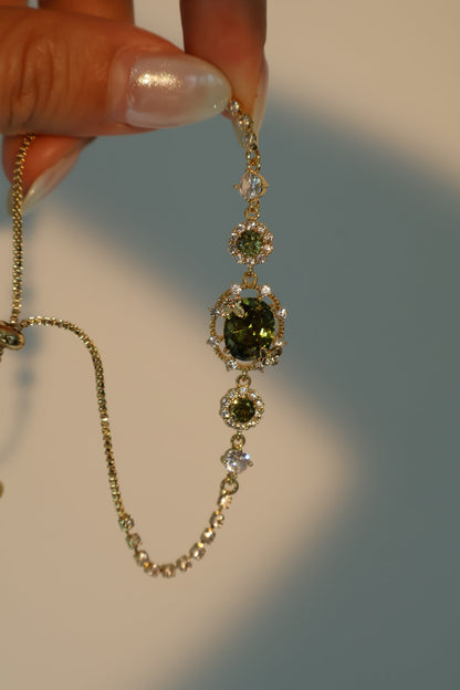 14K Real Gold Plated Emerald Butterfly Bracelet