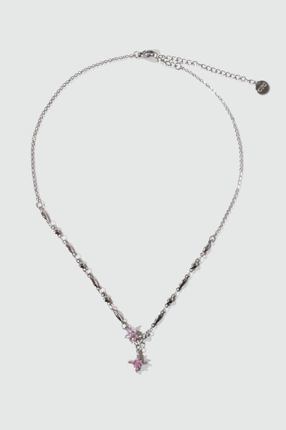 Palladium White Gold Plated Tourmaline Starlight Cross Necklace