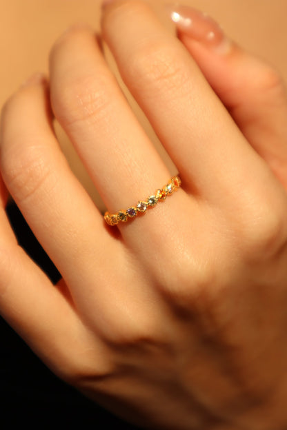 18K Gold Vermeil Multi Color Ring