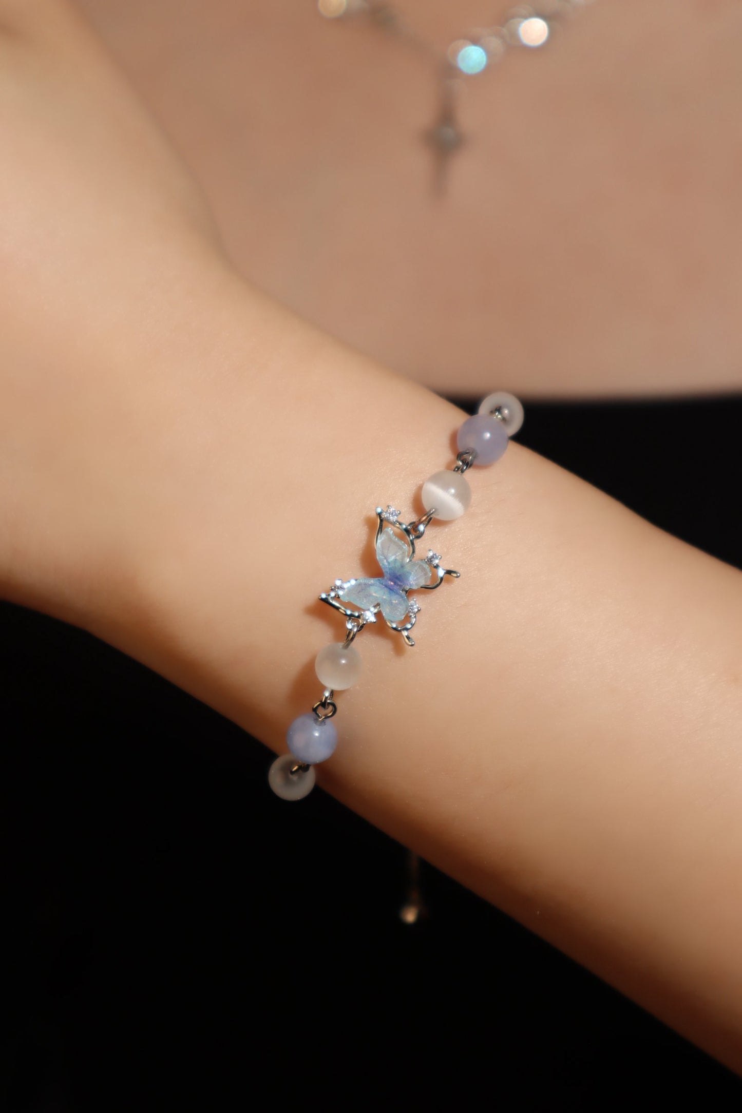 Blue Butterfly Moonstone Bracelet