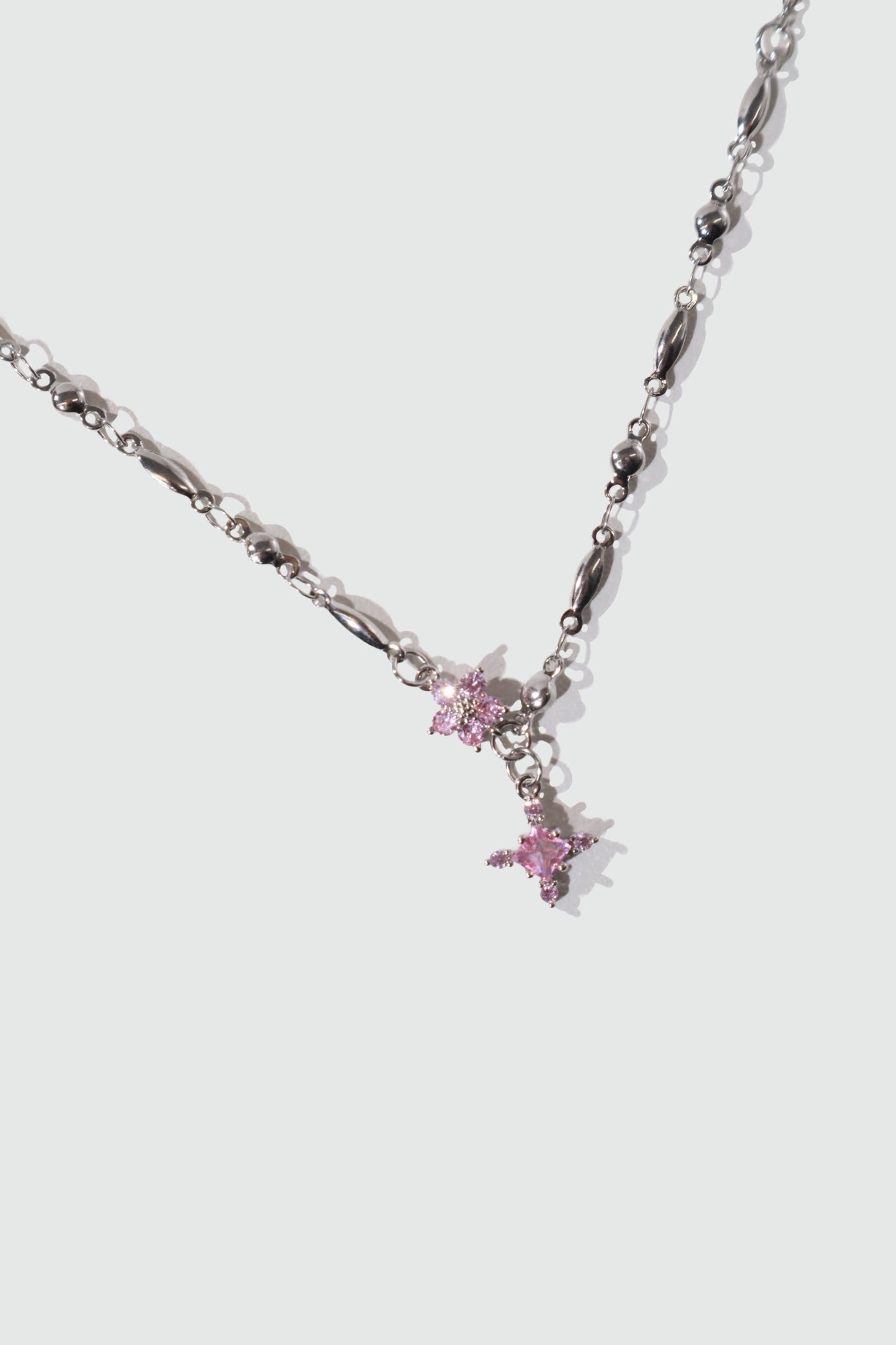 Palladium White Gold Plated Tourmaline Starlight Cross Necklace