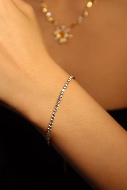 18K Gold Stainless Steel Multi Diamond Tennis Bracelet