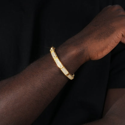 18K Gold-Plated Micro-inlay AAA CZ Hot Wheels Bracelet