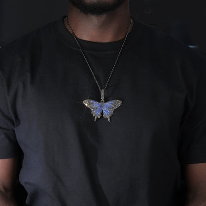 18K Gold-Plated Micro-inlay AAA CZ Butterfly Pendant Necklace