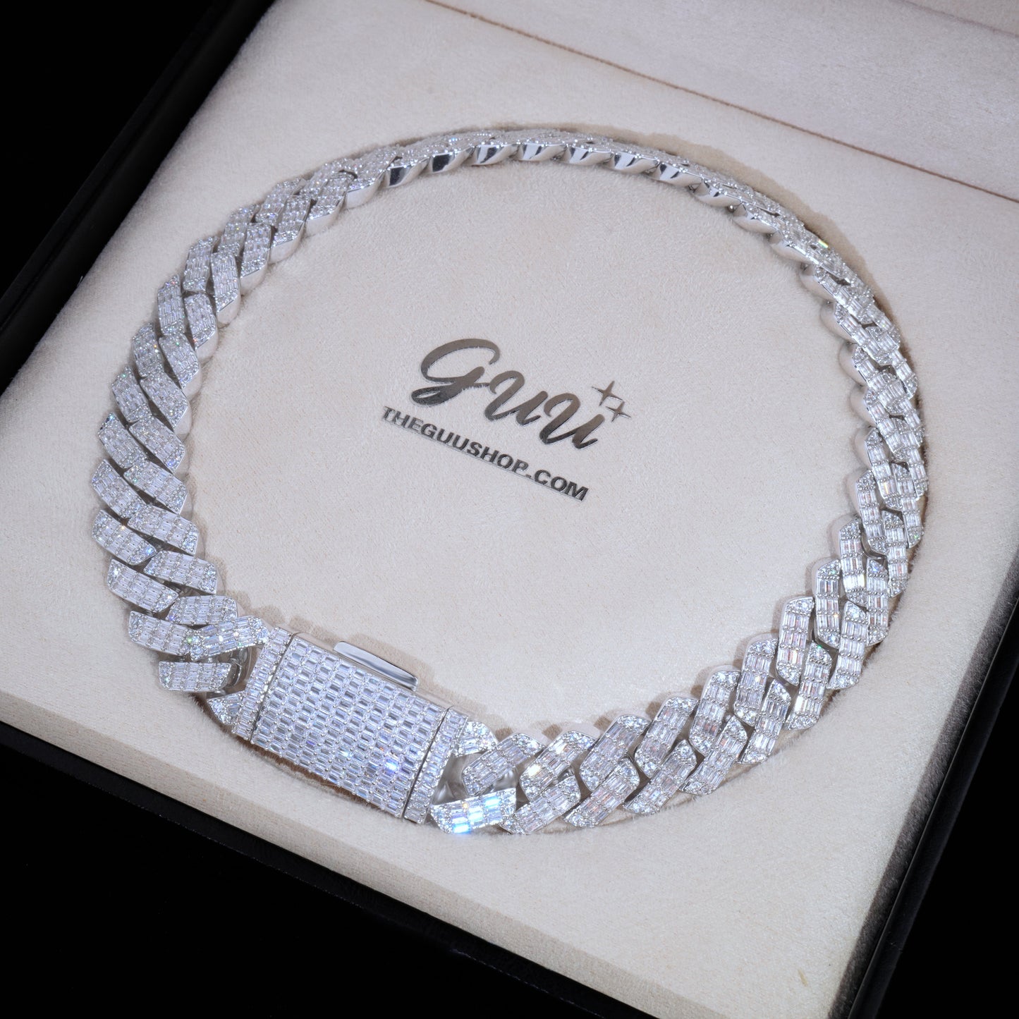 20mm Full Baguette Prong Cuban Chain