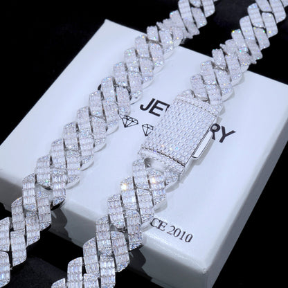 20mm Full Baguette Prong Cuban Chain