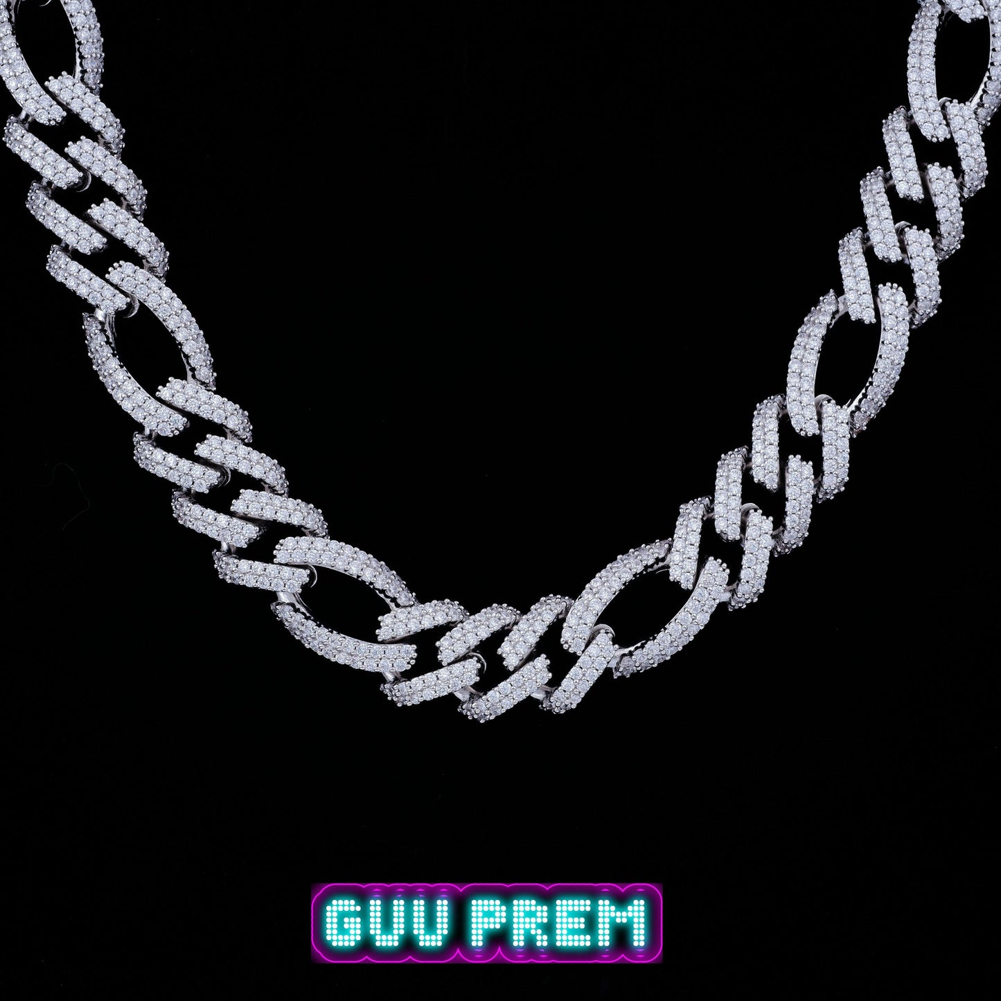 19mm Iced Figaro Chain