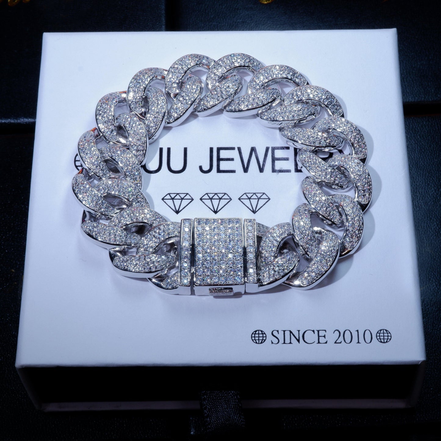 20MM 18K WhiteGold-Plated Miami Cuban Link Bracelet