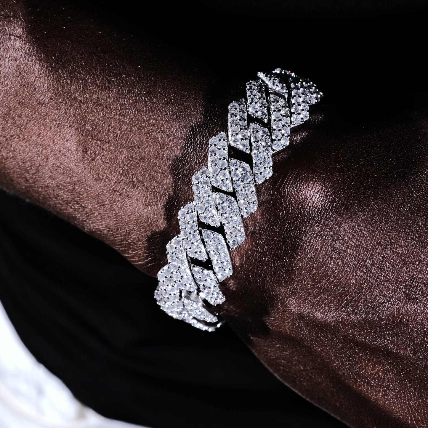 19MM 2-Row Iced Prong Cuban Bracelet