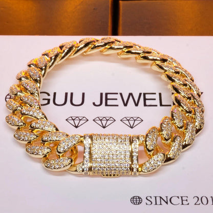 13MM 18K Gold-Plated Classic Miami Cuban Link Bracelet
