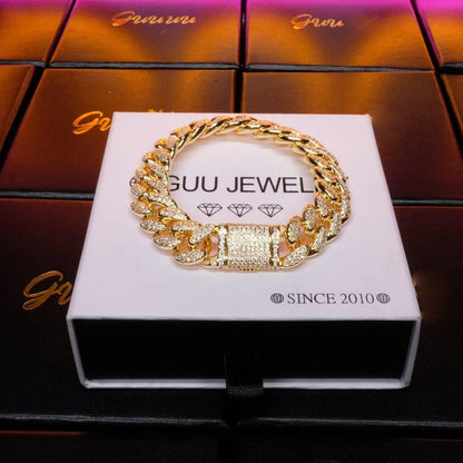 13MM 18K Gold-Plated Classic Miami Cuban Link Bracelet