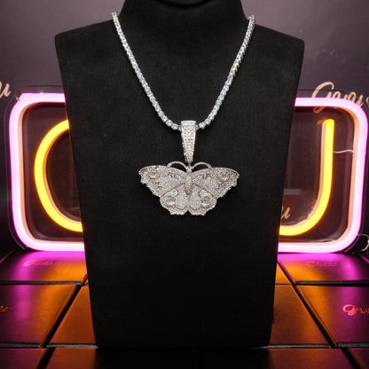 18K Gold-Plated Micro Inlay  AAA CZ Butterfly Pendant
