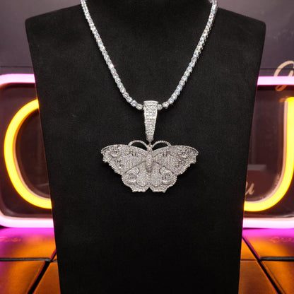 18K Gold-Plated Micro Inlay  AAA CZ Butterfly Pendant