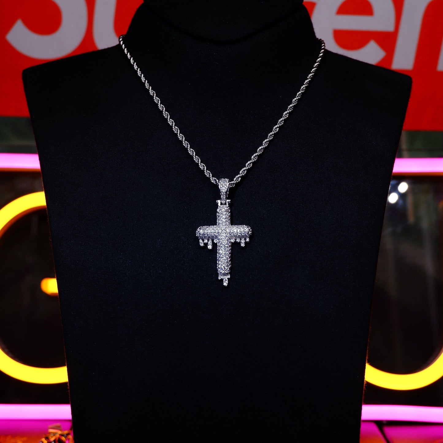 18K Gold-Plated Micro-inlay CZ Cross Necklace