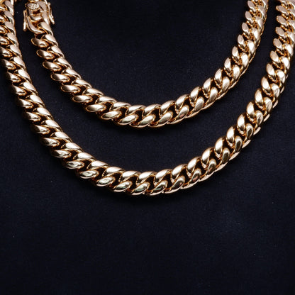 12mm 18K Gold-Plated Classic Miami Cuban Link