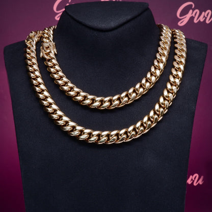 12mm 18K Gold-Plated Classic Miami Cuban Link