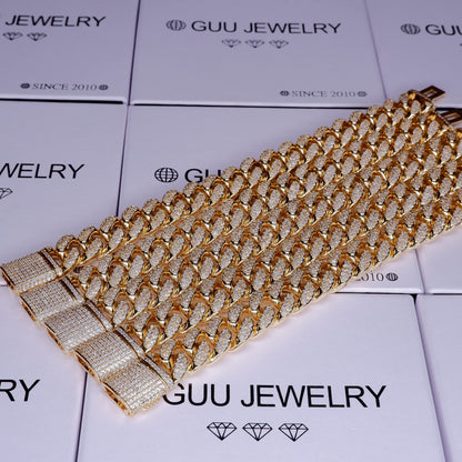 13MM 18K Gold-Plated Classic Miami Cuban Link Bracelet