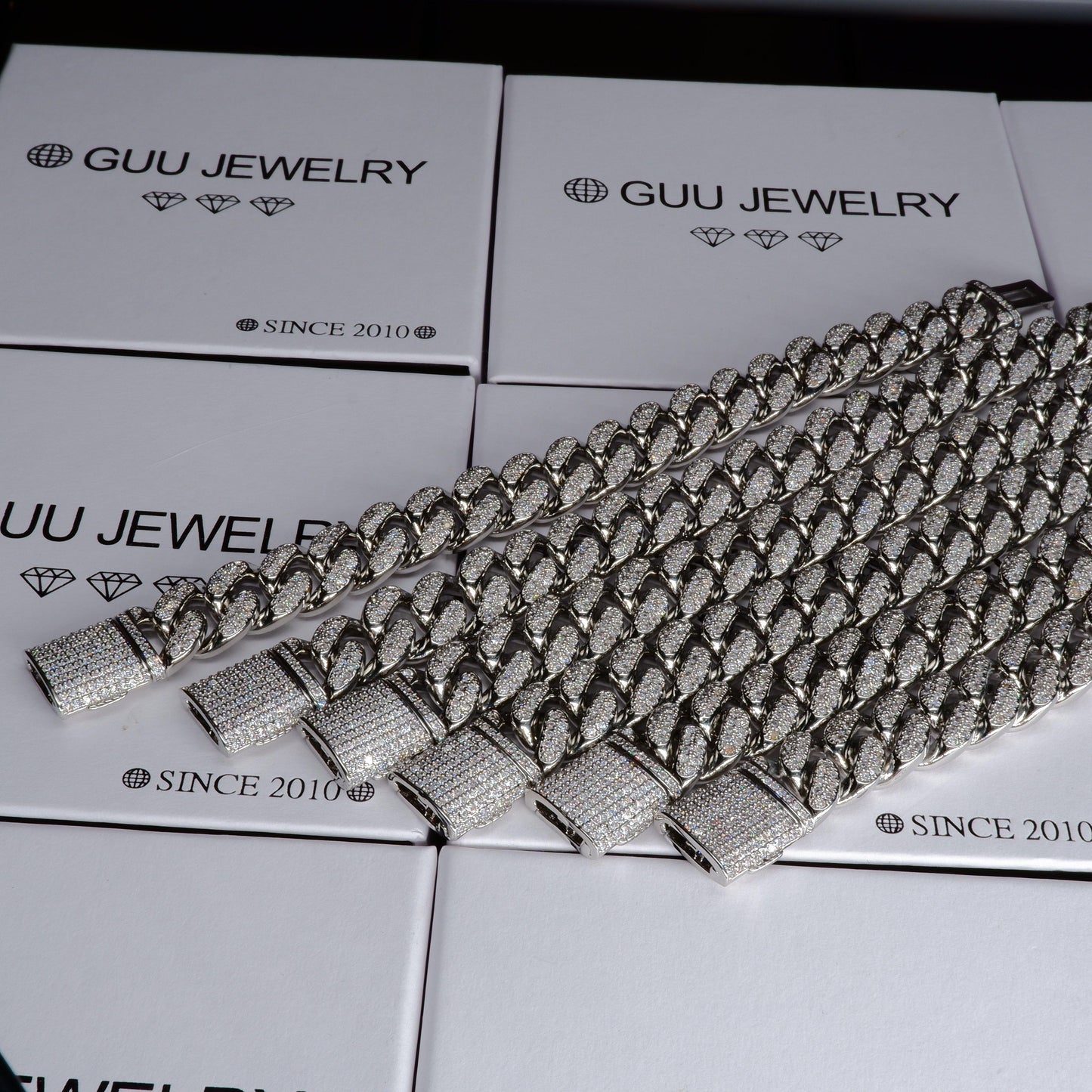 13MM 18K White Gold-Plated Classic Miami Cuban Link Bracelet