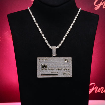 18K Gold-Plated Credit Card Bank card Iced Pendant